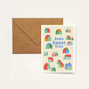 Home Sweet Home A6 Greeting Card - Blue